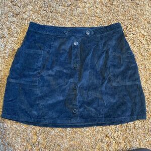Teal Corduroy Mini Skirt